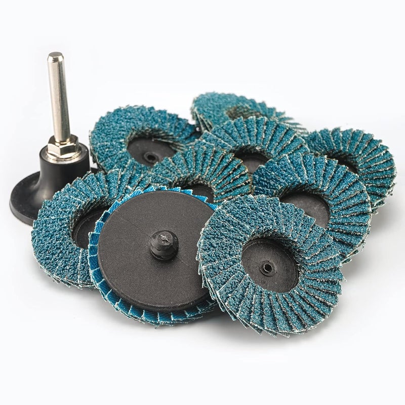 RENOTEC 30 Pcs 2 Inch Mini Flap Disc, Assorted 40/60/80 Set, High Density Zirconia Grinding Flap Disc, with 1/4 inch Shank Holder, On Metal Grinding, for Angle Die Grinder (Pack of 30) - Image 1